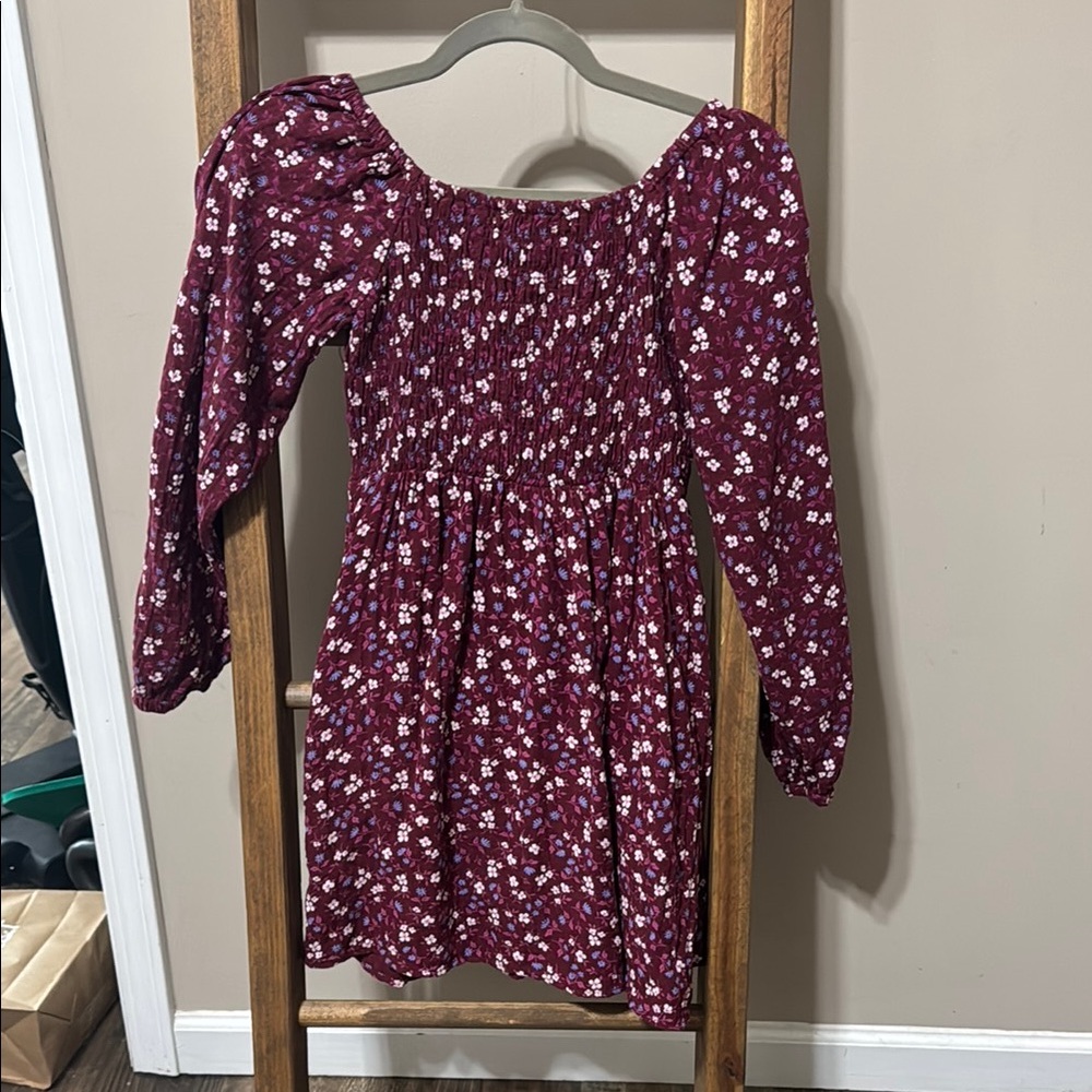 Cat & Jack Burgundy Floral Dress